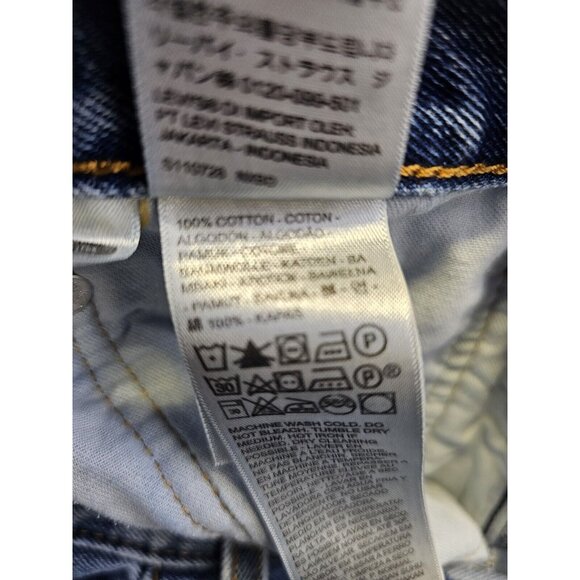 Levis 505 Jeans Mens 38x30 Blue Med Wash Denim Regular Fit Straight Leg Classic - Picture 9 of 10